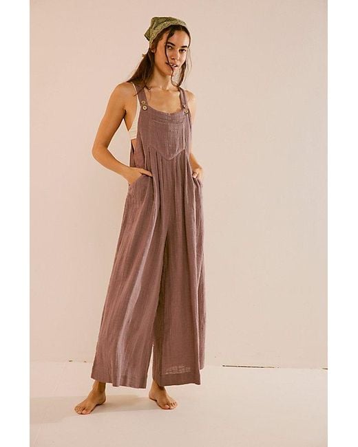 Free People Brown Sun-drenched Overalls