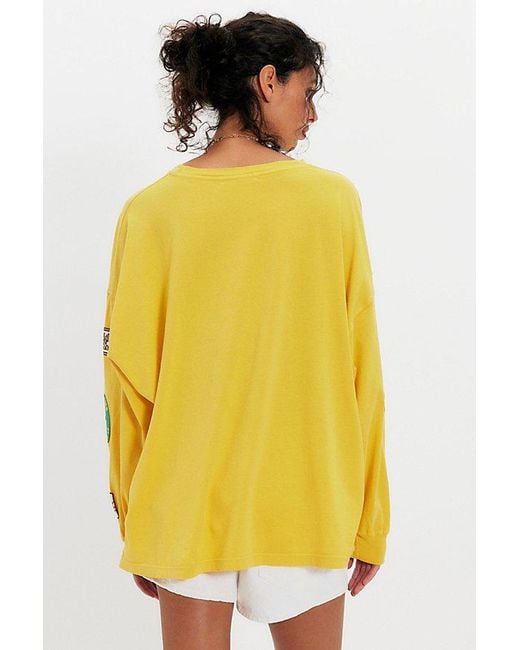 Daydreamer Yellow Surf Patched Long Sleeve Tee
