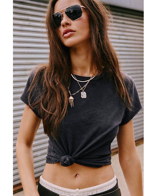 Free People Black Piper Polarized Aviator Sunglasses