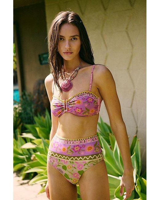 Spell Green Goldie Shimmer High Waisted Bikini Bottoms