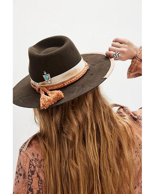 MOSSANT Roundtop Brimmed Felt Hat By in Brown | Lyst