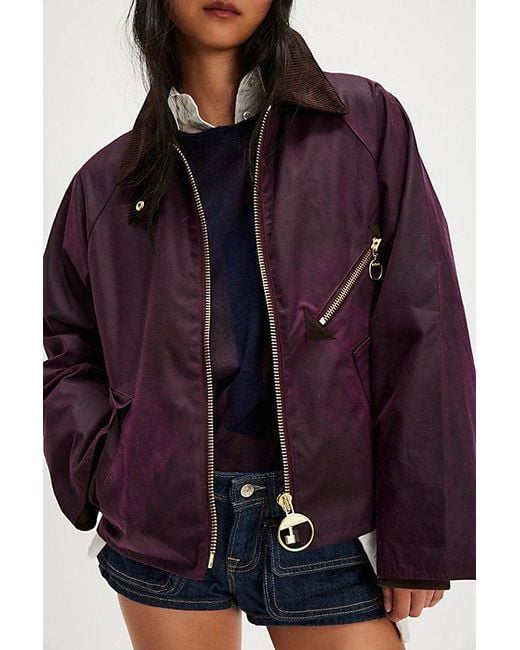 Barbour Purple Arlene Wax Jacket