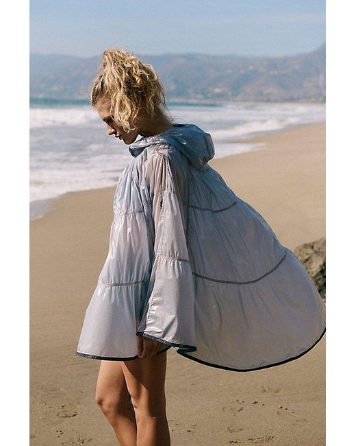 Fp Movement Gray Rain Drop Packable Poncho