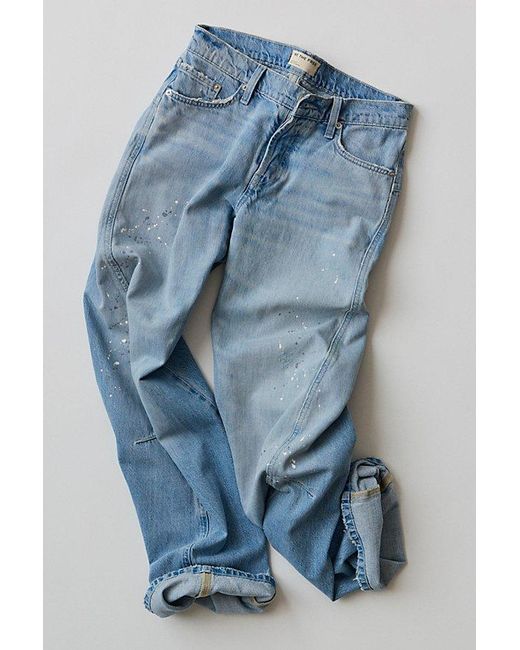 Free People Blue Fable Low-Rise Twisted Bowed Jeans