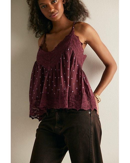 Intimately By Free People Red Fiona Printed Cami By