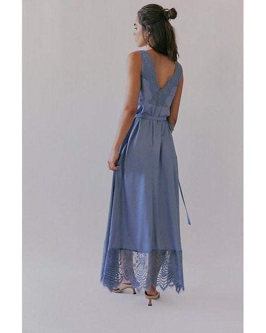 chief dress blue CurveWow Wrap Dress Cobalt Blue Floral – Curvewow main image 1