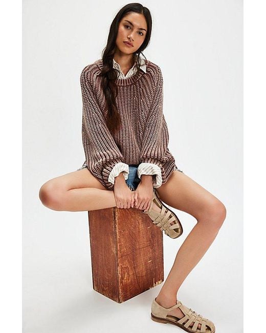 Free People Brown Lizzy Raglan Tunic