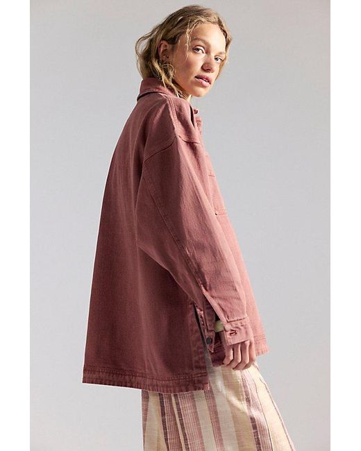 Free People Pink Madison City Denim Jacket