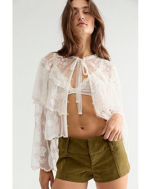 Free People Natural We The Free Ana Suede Micro Shorts