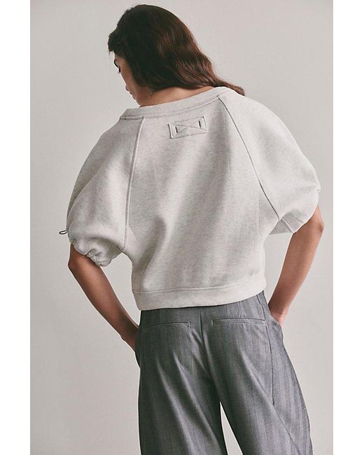 Free People Gray Fun Here Short-Sleeve Sweatshirt