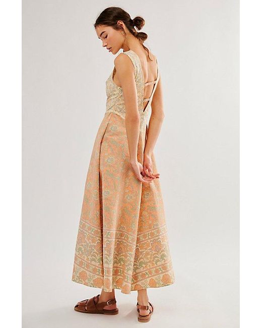Free People Natural Malena Maxi Dress At In Neutral Combo, Size: Xs