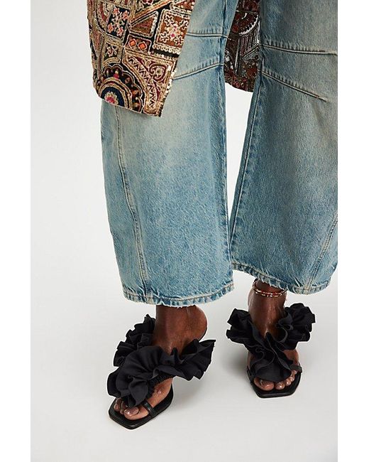 Free People Roxanne Ruffle Heels in Blue | Lyst