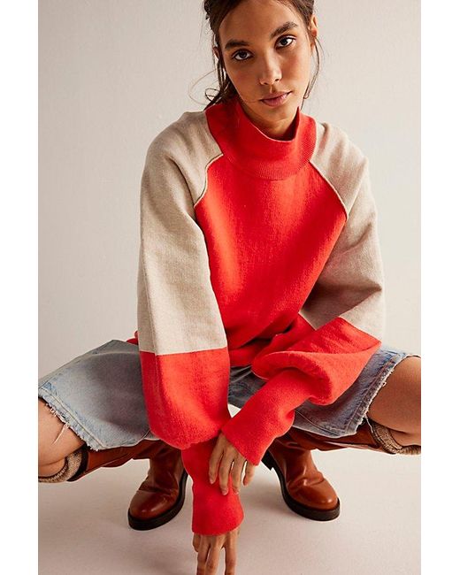Free People Red We The Free Dayton Pullover