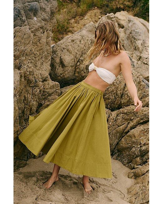 free-est Green Lowen Midi Skirt By