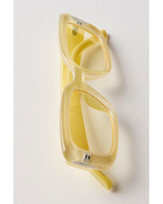 Free People Yellow Frankie Rectangle Sunglasses