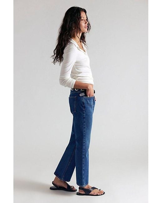Free People Blue Elowen Cropped Flare Jeans