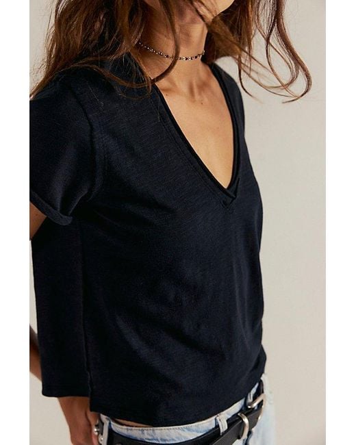 Free People Black Take 2 Tee