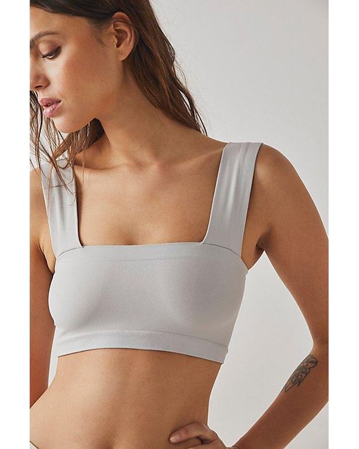 Free People White Straight Lines Bralette