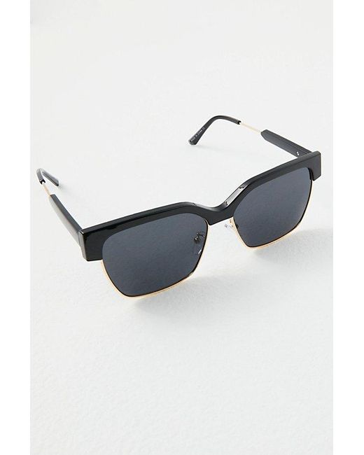 Free People Green Honey Square Sunglasses At In Black