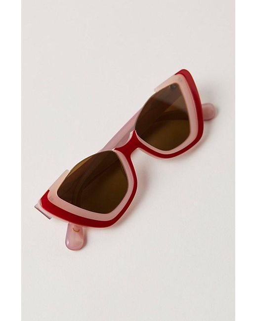 Lele Sadoughi Brown Brickelle Cateye Sunglasses