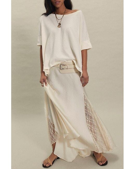 Free People Natural Rex Oversized Cotton Tee