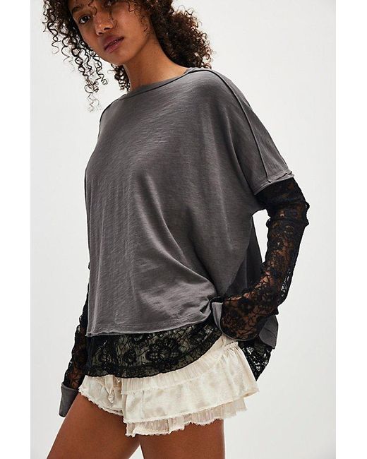 Free People Gray Effie Twofer Top