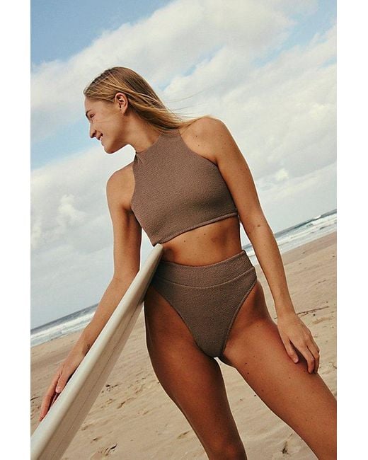 Rhythm Brown Wave Break High-Waisted Surf Bottoms