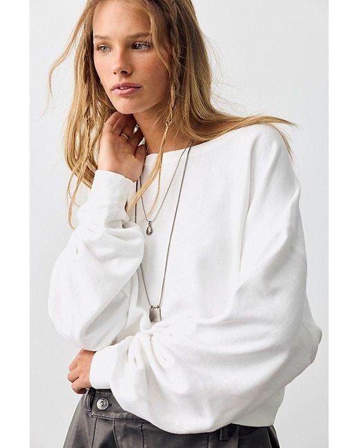Free People White All Day Pullover