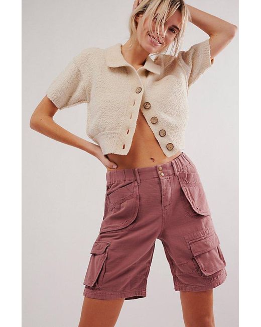 Free People Red Caymen Cargo Shorts