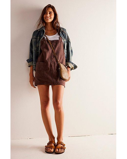 Free People Brown We The Free Overall Smock Mini Top