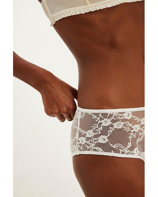 Only Hearts Brown Lucia Lace Ruched Hipster Undie By