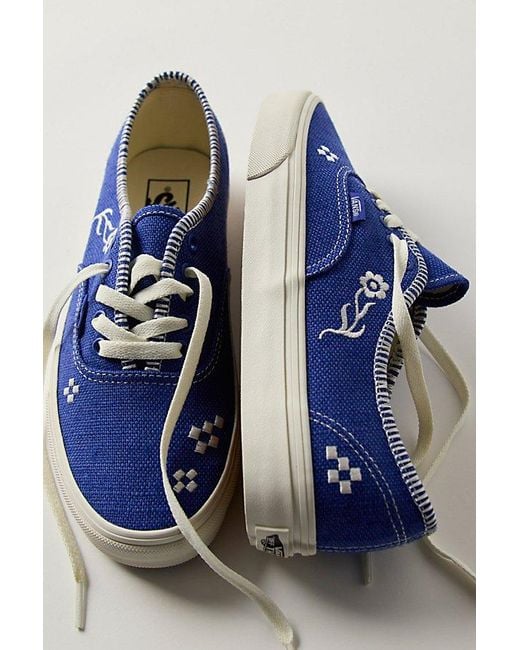 Vans Blue Authentic Embroidered Sneakers