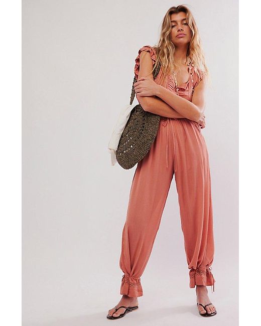 Free People Red Fp One Sydney Jumpsuit