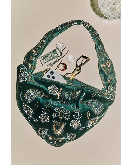 Free People Green Nashville Nights Beaded Bag