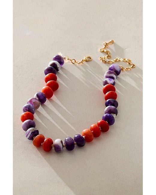 Free People Brown Sabina Semiprecious Stone Choker