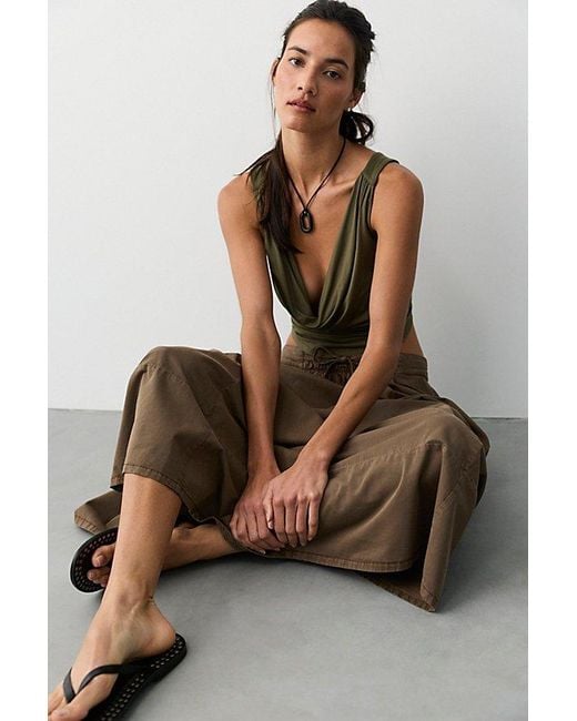 Free People Brown We The Free Trailblazer Cargo Midi Skirt