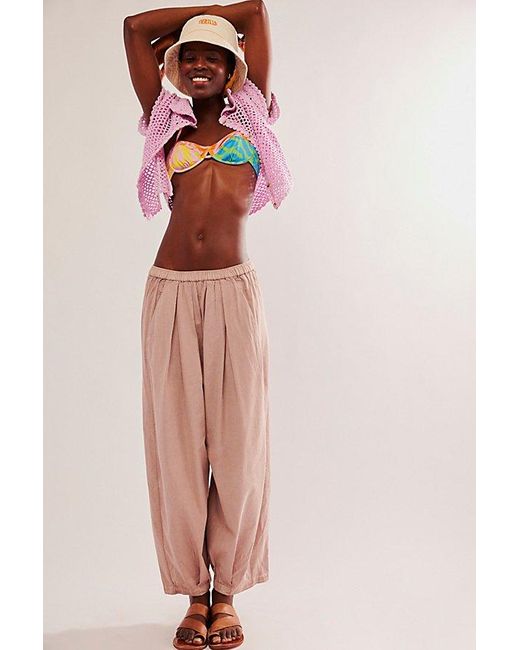 Free People Pink To The Sky Parachute Pants