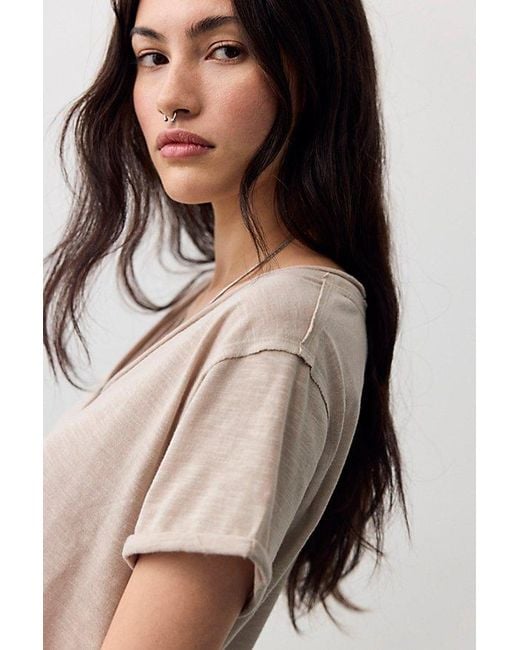 Free People Brown Take 2 Tee