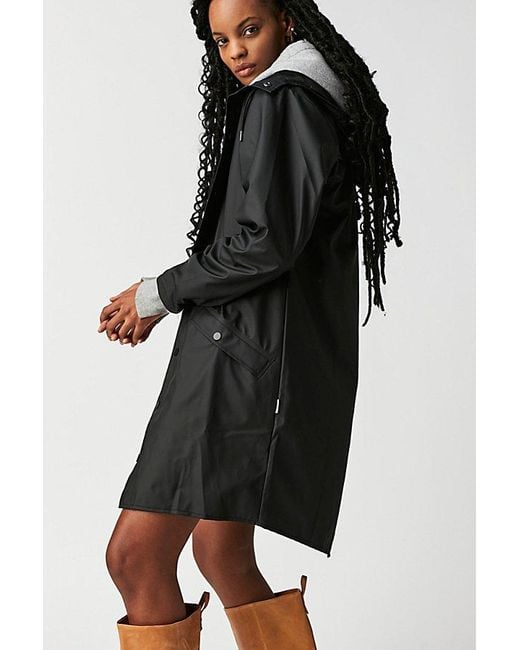 Rains Long Jacket At Free People In Black, Size: Small