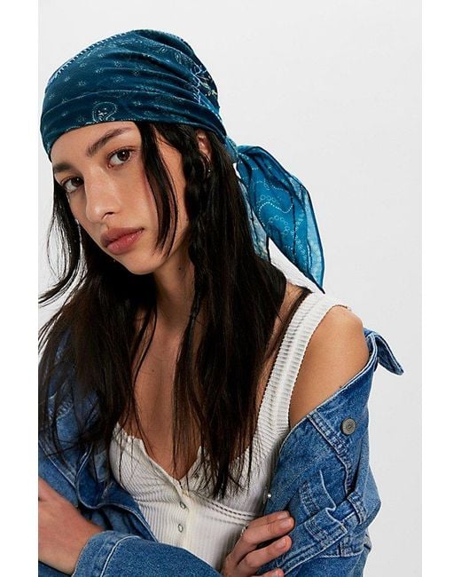 Free People Blue Stars Aligned Patchwork Bandana