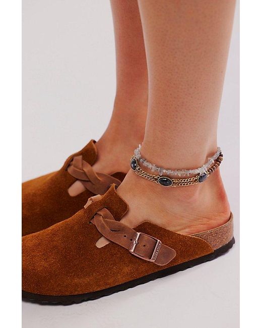 Birkenstock Blue Boston Braid Suede