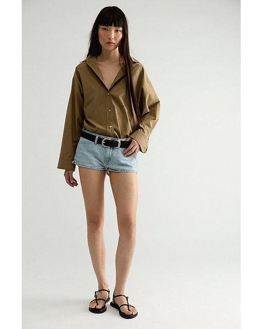 Re/done Brown Denim Micro Shorts
