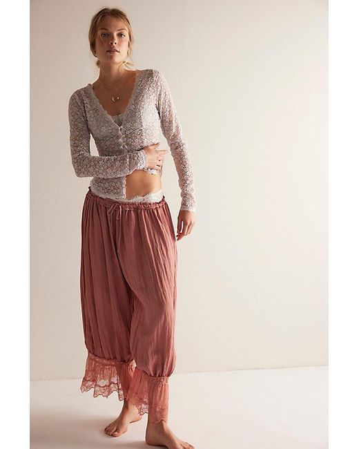 Free People Brown Lara Lace Top