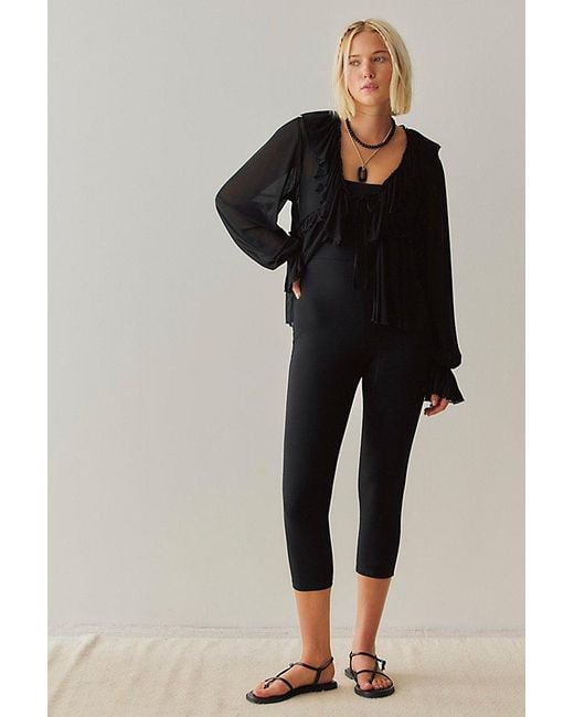 Susana Monaco Black Strap Tank Crop Jumpsuit
