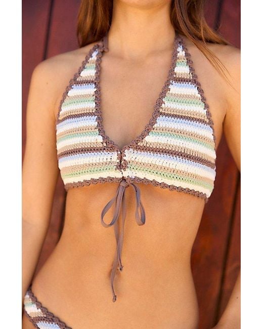 JAM The Label Multicolor Carmen Crochet Bikini Top