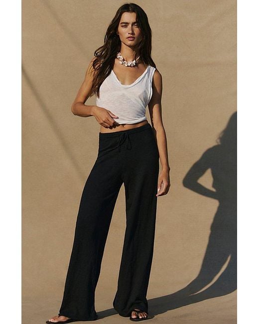 Free People Natural Avalon Cotton-Linen Sweater Pants