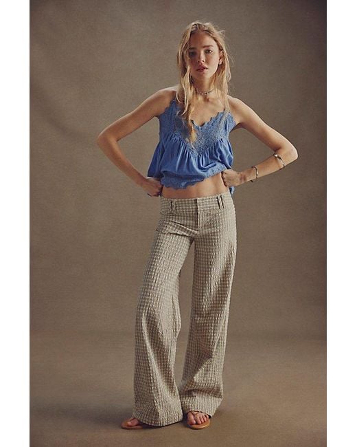 Free People Multicolor Time Flies Low-Rise Clean Trousers