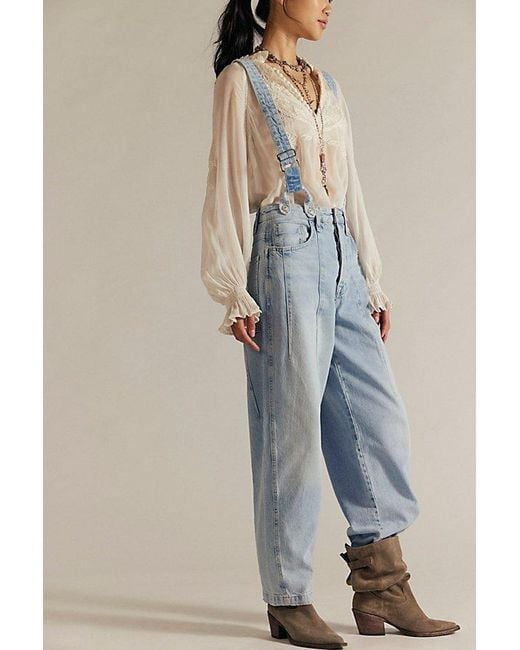 Free People Multicolor Berkley Suspender Jeans
