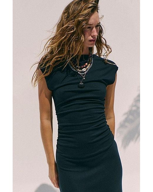 free-est Black Good Feels Cap-Sleeve Maxi Dress By