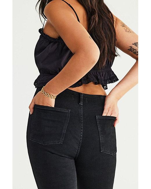 Free People Blue We The Free Level Up Slit Slim Flare Jeans